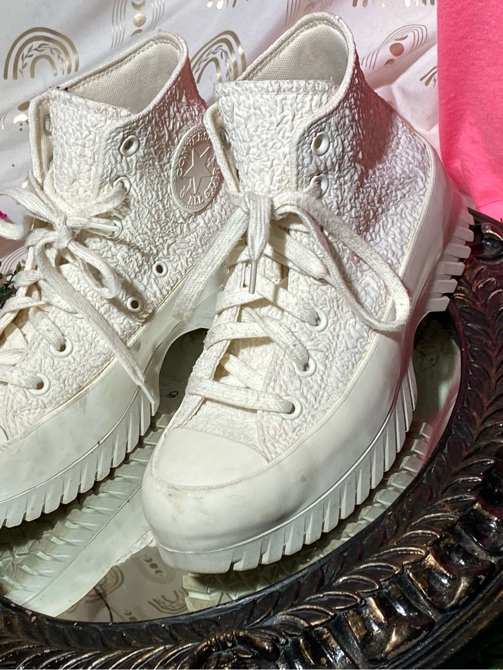 Converse Cream High-Top Canvas Sneakers - Picture 6 of 16